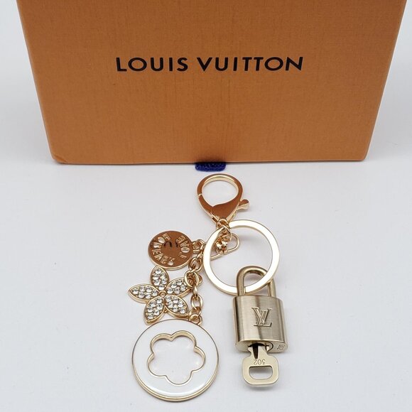 Authentic Louis Vuitton Gold Lock & Box w/ Unbranded Flower Bagcharm - Picture 2 of 9